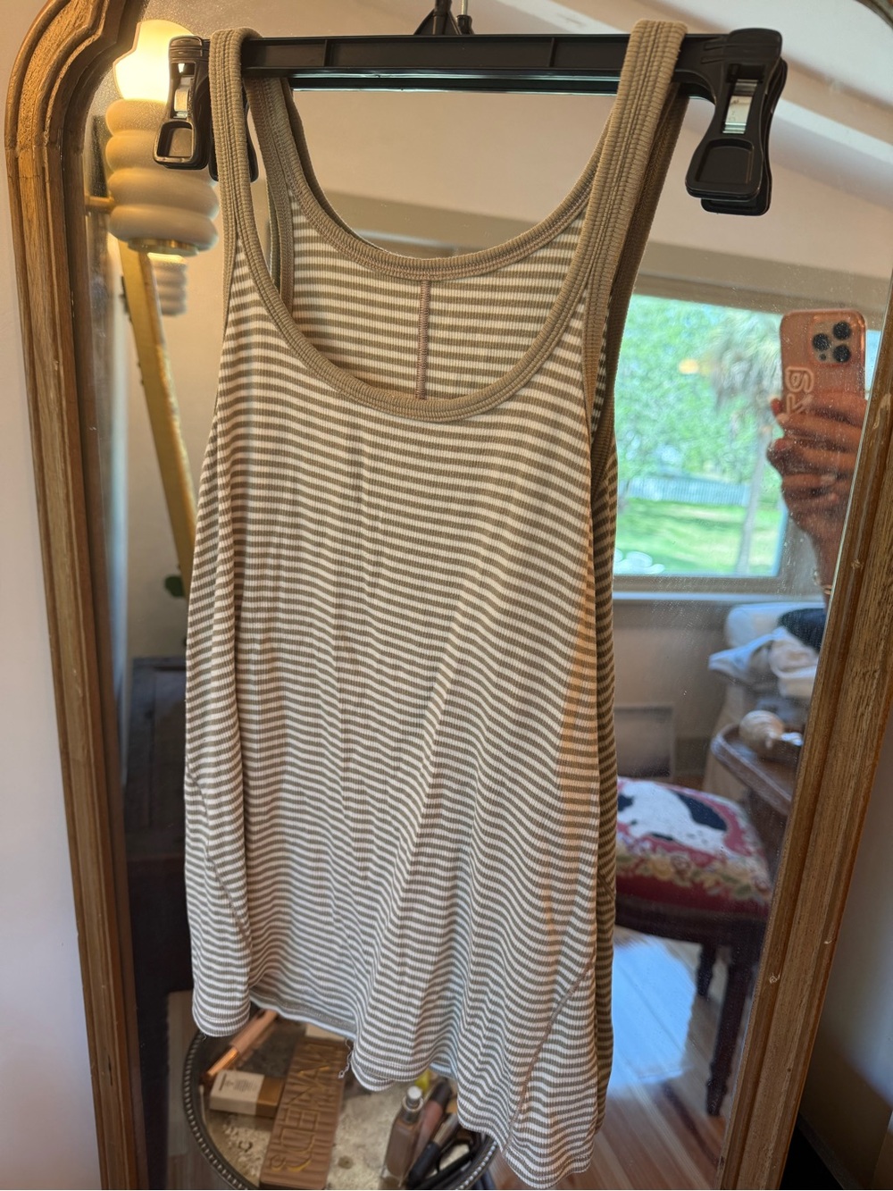 lululemon athletica Striped Scoop Neck Tank in Taupe and Cream